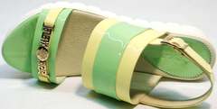 Стильные женские сандалии из натуральной кожи Crisma 784 Yellow Green.
