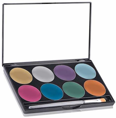 MEHRON Палітра сяючого аквагриму Makeup Paradise AQ Face & Body Paint 8 Color Palette - Brilliant, 8 кольорів по 7 г