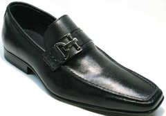 Модные классические мужские туфли с тупым носом Mariner 4901 Black.