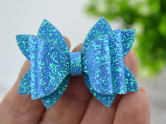Заготовка під МІНІ-бантик темно-блакитний гліттерний