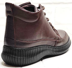 Высокие кеды женские ботинки на осень Evromoda 535-2010 S.A. Dark Brown.