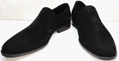 Классические замшевые туфли черные мужские Ikoc 3410-7 Black Suede.