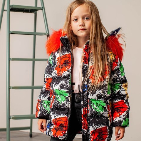 Дитяча зимова куртка з авторським принтом
