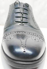 Закрытые туфли на шнуровке мужские Ikoc 3805-4 Ash Blue Leather.