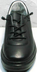 Женские черные кожаные кроссовки без шнурков Rozen M-520 All Black.