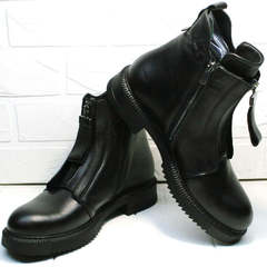 Демисезонные ботинки женские кожаные Tina Shoes 292-01 Black.