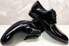 Строгие мужские туфли классика лаковые Ikoc 2118-6 Patent Black Leather