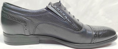 Классические кожаные туфли под костюм мужские Ikoc 3805-4 Ash Blue Leather.