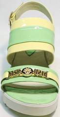 Летние женские сандалии открытые босоножки Crisma 784 Yellow Green.