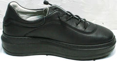 Модные черные кроссовки кеды на высокой подошве женские Rozen M-520 All Black.