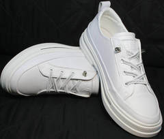 Стильные туфли женские летние кроссовки El Passo sy9002-2 Sport White.