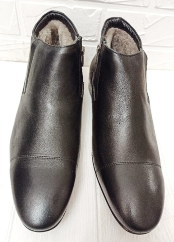 Черные зимние ботинки мужские кожаные с мехом Etor 5279 45 -й размер