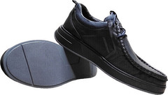 Мужские кожаные мокасины туфли на плоской подошве Arsello 22-01 Black Leather.