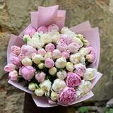 Photo of Bouquet of 51 peonies «Delicate Marshmallows»