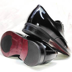 Кожаные туфли мужские. Лакированные туфли дерби. Черные туфли классика Ikoc-PBL.