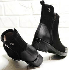 Демисезонные ботинки ботильоны женские на каблуке 5 см Cut Shoes 470-42410-27 Black.