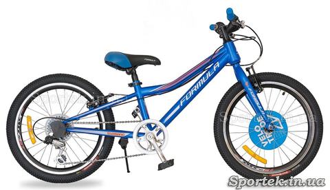 Синий горный детский велосипед Formula Lime для мальчиков и девочек ростом 100-130 см