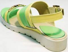 Яркие босоножки сандали на белой подошве Crisma 784 Yellow Green