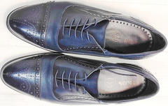 Строгие мужские туфли из натуральной кожи Ikoc 3805-4 Ash Blue Leather.