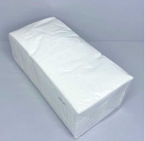 Серветки Papero 33х33 см 2сл. 1/8 складання (200 шт.) білі (NL550)