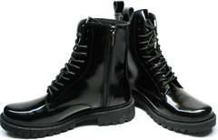 Женские ботинки на шнурках без каблука зимние Ari Andano 740 All Black.