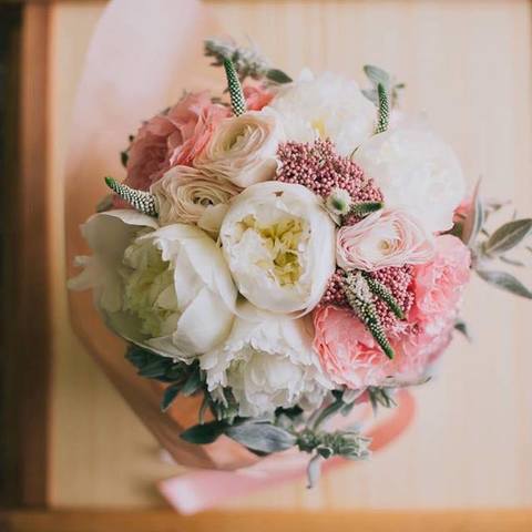 Photo of Wedding bouquet of peonies - Lush peony