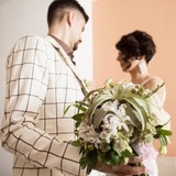 Photo of Exquisite wedding bouquet with tilandsya