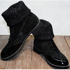 Замшевые ботинки женские без каблука Kluchini 5161 k255 Black