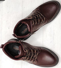 Коричневые ботинки женские натуральная кожа Evromoda 535-2010 S.A. Dark Brown.