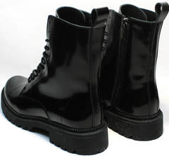 Черные кожаные ботинки зимние с мехом женские Ari Andano 740 All Black.