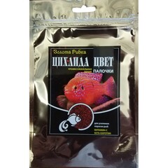 Корм Цихлида Цвет для усиления природного окраса рыб, пакет 500 мл/ 140 гр