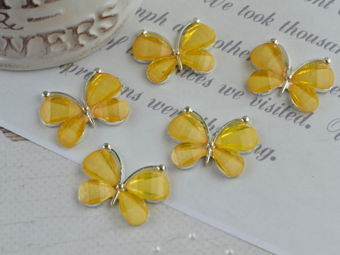 Декор Метелики з камінців жовті