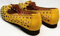 Красивые модные туфли в дырочку женские Phany 103-28 Yellow.
