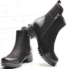 Модные женские ботильоны ботинки на каблуке 5 см Cut Shoes 470-42410-27 Black.