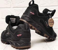 Модные кроссовки черные кожаные мужские Pegada 150353-04 Snow Nero.