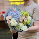 Photo of Delicate bouquet with hydrangea «Charming Irynka»