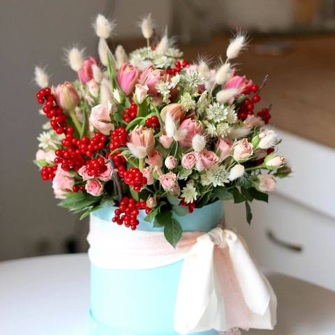 Теплая цветочная коробочка, Теплая, уютная цветочная коробка - отличный подарок для близкого человека