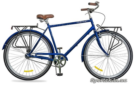 Городской мужской велосипед Dorozhnik Comfort Male 2018 синего цвета