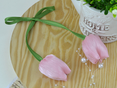 Тюльпани на стрічці рожеві