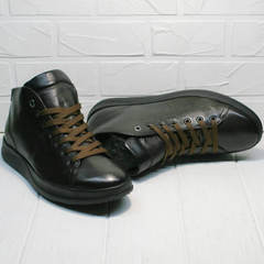 Коричневые мужские кеды ботинки натуральная кожа Ikoc 1770-5 B-Brown.