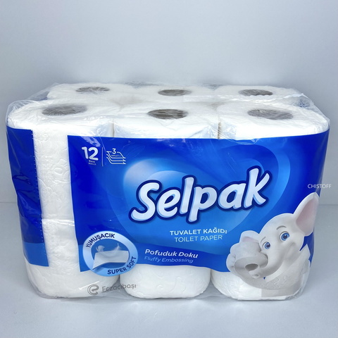 Туалетная бумага Selpak 3сл. (12 шт.) белая