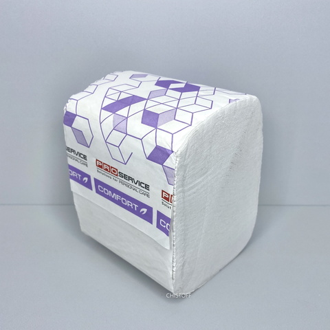 Туалетная бумага листовая Pro Comfort Eco 2сл. (250 шт.) белая