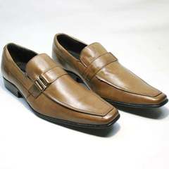 Кожаные туфли мужские классика Mariner 12211 Light Brown