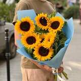 Photo of 7 sunflowers in a bouquet «Summer suns»