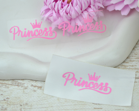 Термотрансферний напис Princess рожевий