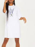 Сукня-футболка біла з подовженим рукавом Alpine lavender Love&Live фото 1