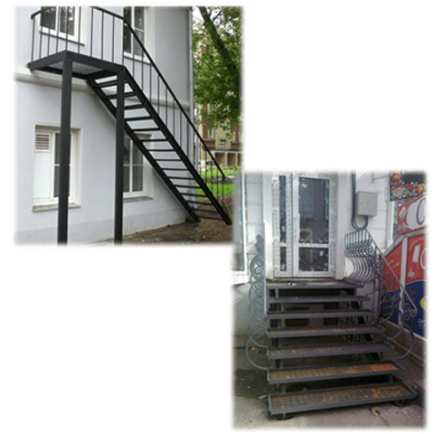 Изготовление металлических внутридомовых и уличных лестниц