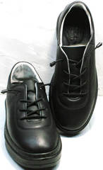 Кожаные спортивные туфли кроссовки на каждый день женские Rozen M-520 All Black