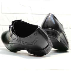 Броги туфли мужские кожаные koc 3416-1 Black Leather.