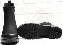 Женские кожаные ботильоны ботинки на тракторной подошве Cut Shoes 470-42410-27 Black.